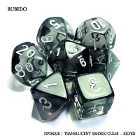 Set di 7 Dadi - Rubedo - Translucent Smoke / Clear-Silver