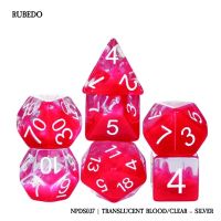 Set di 7 Dadi - Rubedo - Translucent Blood / Clear-Silver
