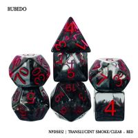 Set di 7 Dadi - Rubedo - Translucent Smoke / Clear-Red