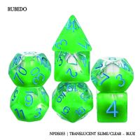 Set di 7 Dadi - Rubedo - Translucent Slime / Clear-Blue