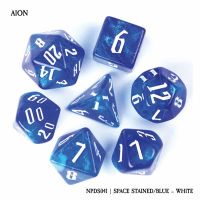 Set di 7 Dadi - Aion - Space Stained / Blue - White