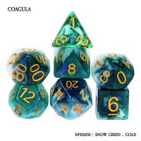 Set di 7 Dadi - Coagula - Snow Green - Gold