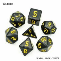 Set di 7 Dadi - Nigredo - Black - Yellow