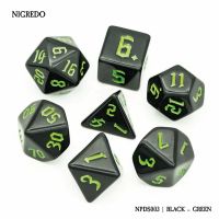 Set di 7 Dadi - Nigredo - Black - Green