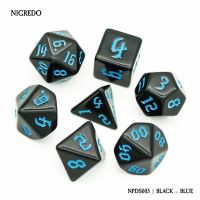 Set di 7 Dadi - Nigredo - Black - Blue