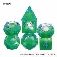 Set di 7 Dadi - Rubedo - Translucent Slime / Clear-Blue