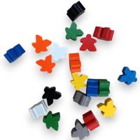 20 Pedine in Legno - Colori Assortiti