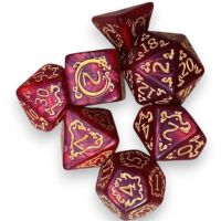 Set di 7 Dadi Dragon - Rosso - Oro