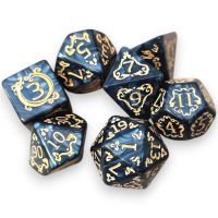 Set di 7 Dadi Dragon - Grigio - Oro