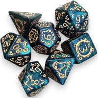 Set di 7 Dadi Dragon - Verde - Oro