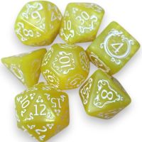 Set di 7 Dadi Dragon - Giallo - Bianco