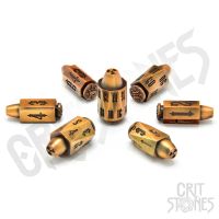 Set di 7 Dadi Deluxe - Ballistic Brass Metal RPG Dice Set