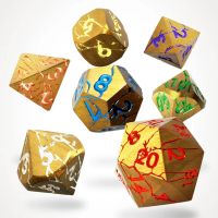 Set di 7 Dadi Deluxe - Chromatic Ruin (CritStones Anniversary Edition) Metal RPG Dice Set