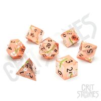 Set di 7 Dadi Deluxe - Pink Blossom Metal RPG Dice Set