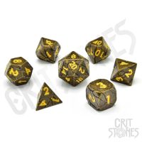 Set di 7 Dadi Deluxe - Golden Breach Metal RPG Dice Set