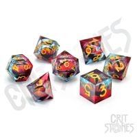 Set di 7 Dadi Deluxe - Chromatic Dragon's Gaze Floating Eye RPG Dice Set