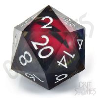 Dado D20 Deluxe 50mm - Crimson Watcher 50mm Liquid Core D20