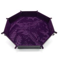 CritStones XL Octagonal Foldable Dice Tray - Dragon Skin Edition - Purple