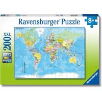 Puzzle Mappa del Mondo - 200 Pezzi XXL