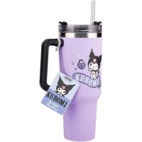 Kuromi - Bicchiere Termico Viola con Cannuccia 900 ml
