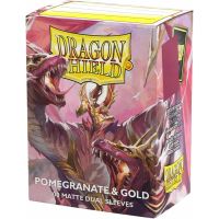 100 Bustine Standard Dragon Shield Matte Dual Sleeves - POMEGRANATE & GOLD