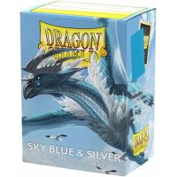 100 Bustine Standard Dragon Shield Matte Dual Sleeves - SKY BLUE & SILVER