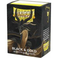 100 Bustine Standard Dragon Shield Matte Dual Sleeves - BLACK & GOLD