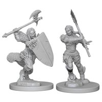 Mezzorco Barbaro Femmina - 2 Miniature Pathfinder Deep Cuts