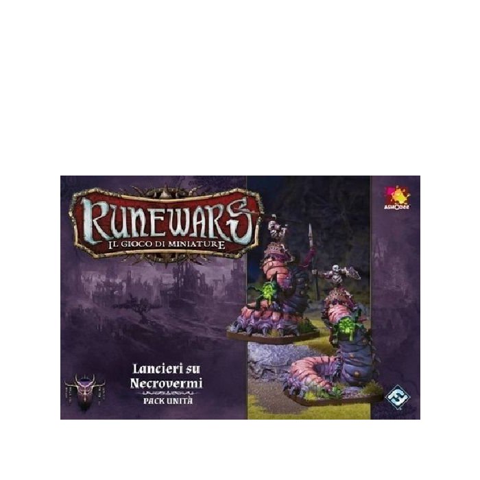 Copertina di RuneWars Il Gioco di Miniature: Waiqar - Lancieri su Necrovermi Copertina di RuneWars Il Gioco di Miniature: Waiqar - Lancieri su Necrovermi