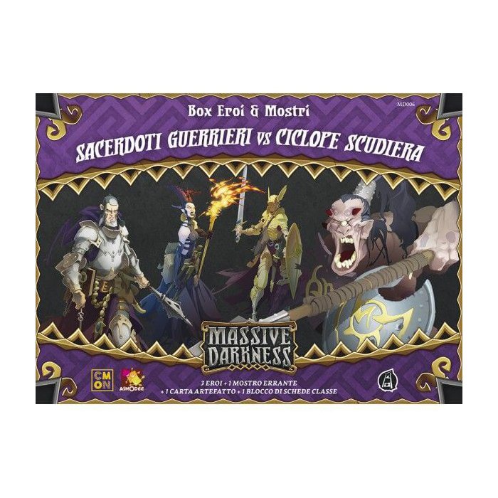 Copertina di Massive Darkness: Sacerdoti Guerrieri vs Ciclope Scudiera Copertina di Massive Darkness: Sacerdoti Guerrieri vs Ciclope Scudiera