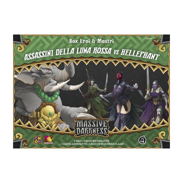 Copertina di Massive Darkness: Assassini della Luna Rossa vs Hellephant Copertina di Massive Darkness: Assassini della Luna Rossa vs Hellephant