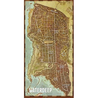 Copertina di Dungeons & Dragons: Waterdeep - Mappa della Città Copertina di Dungeons & Dragons: Waterdeep - Mappa della Città