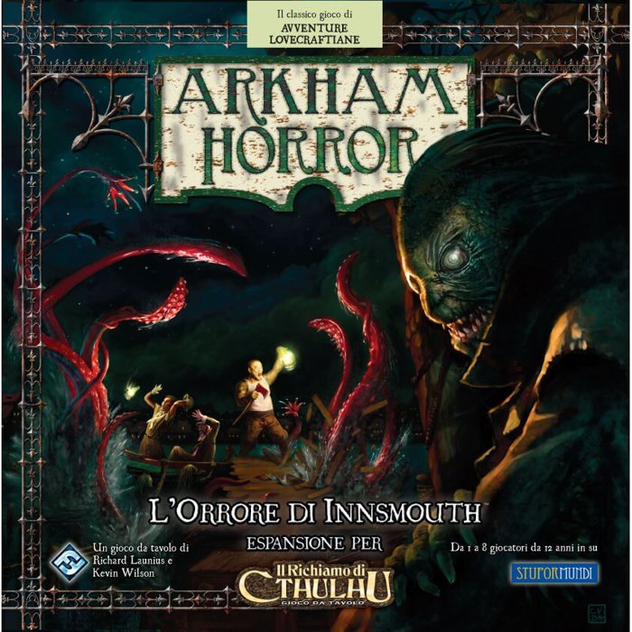 Copertina di Arkham Horror Vecchia Edizione: L'Orrore di Innsmouth Copertina di Arkham Horror Vecchia Edizione: L'Orrore di Innsmouth