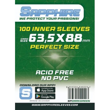 100 Bustine Sapphire DARK GREEN 63,5x88 Perfect Size