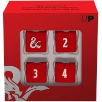 Dungeons & Dragons Heavy Metal Dice - 4 Dadi Metallici D6 - Rosso e Bianco