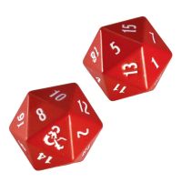 Dungeons & Dragons Heavy Metal Dice - 2 Dadi Metallici D20 - Rosso e Bianco