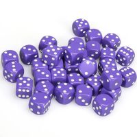 Set di 36 Dadi D6 Opaco (Viola, Bianco)