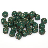 Set di 36 Dadi D6 Opaco (Verde Sporco, Rame)