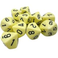 Set di 10 Dadi D10 Opaco Pastello (Giallo, Nero)