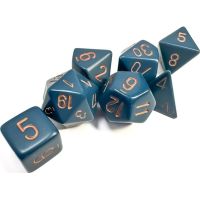 Set di Dadi Opaco (Blu Sporco, Oro)