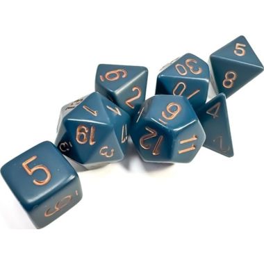 Set di Dadi Opaco (Blu Sporco, Oro)