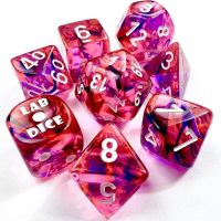 Set di Dadi Lab Dice - Nebula (Black Light Special, Bianco)