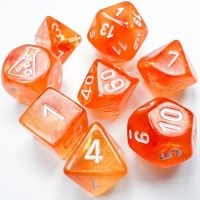 Set di Dadi Lab Dice - Borealis Luminary (Sangue Arancione, Bianco)