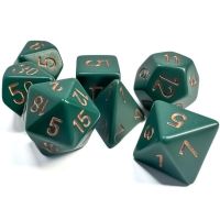 Set di Dadi Opaco (Verde Sporco, Oro)