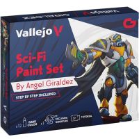 Vallejo Game Color Sci-Fi Paint Set - Set da 12 Colori + 1 Miniatura