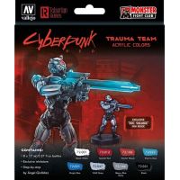 Vallejo Cyberpunk RED Trauma Team Paint Set - Set da 8 Colori + 1 Miniatura