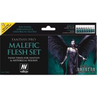 Vallejo Fantasy Pro Malefic Flesh - Set da 8 Colori