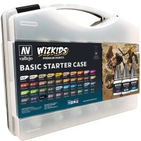 Vallejo Wizkids Basic Starter Case - Set da 40 Colori + 1 Pennello