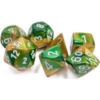 Set di Dadi Gemini (Oro-Verde, Bianco)