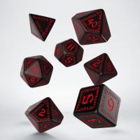 Set 7 Dadi Runic (Nero, Rosso)